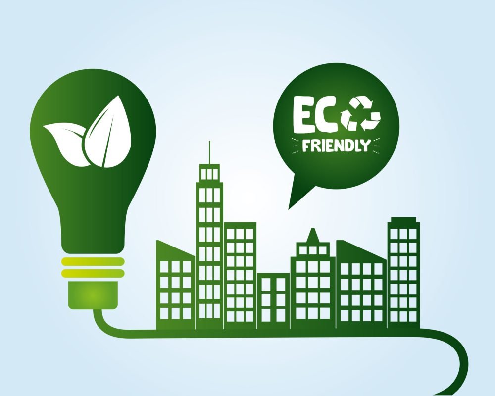 eco friendly planet design image city energy light bulb eco friendly vector illustration